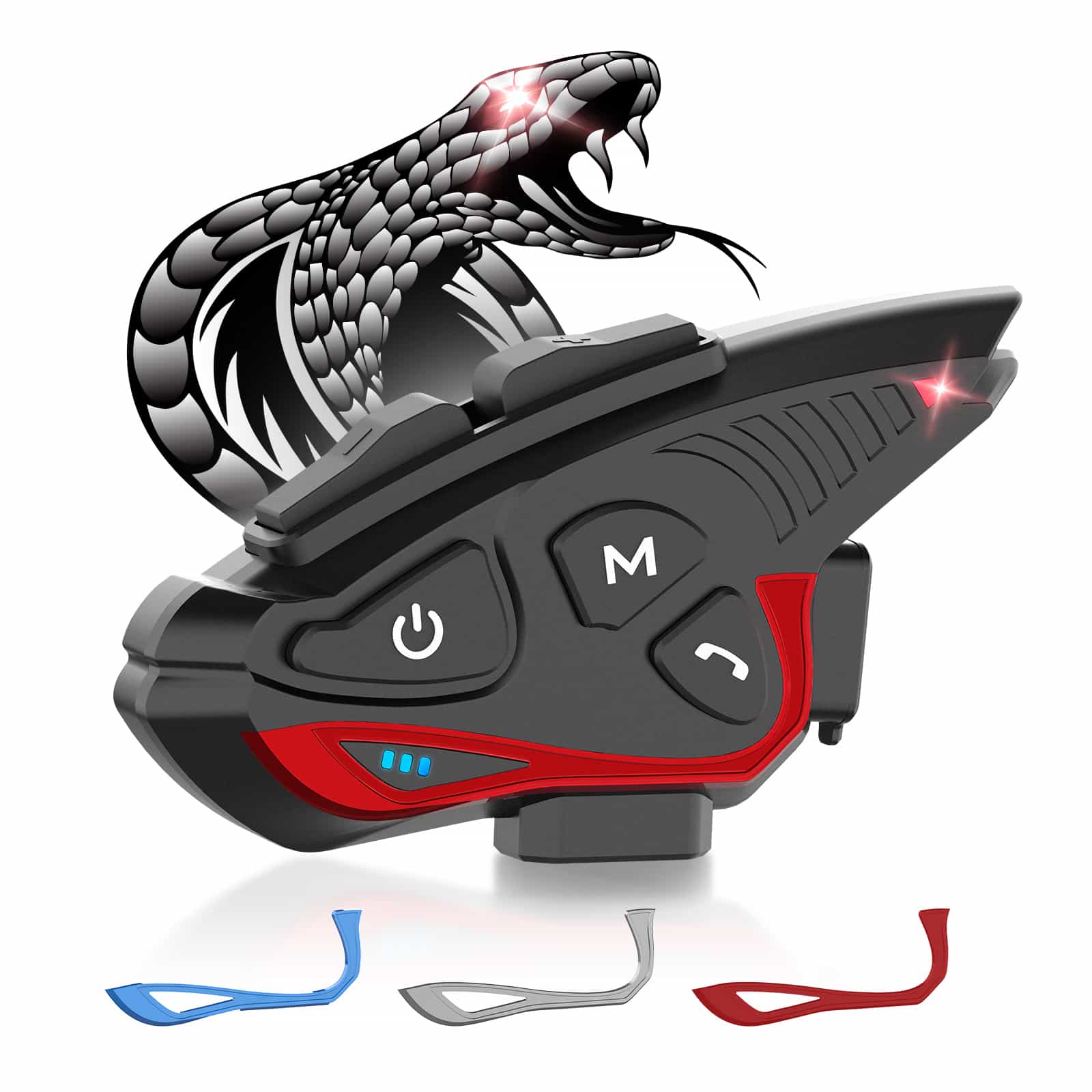 Moman Motorcycle Intercom, 2-Way Intercom Communication Systems, FM Music Sharing, Hi-Fi Stereo, CVC Noise Cancellation, Waterproof BT5.1 Group Helmet