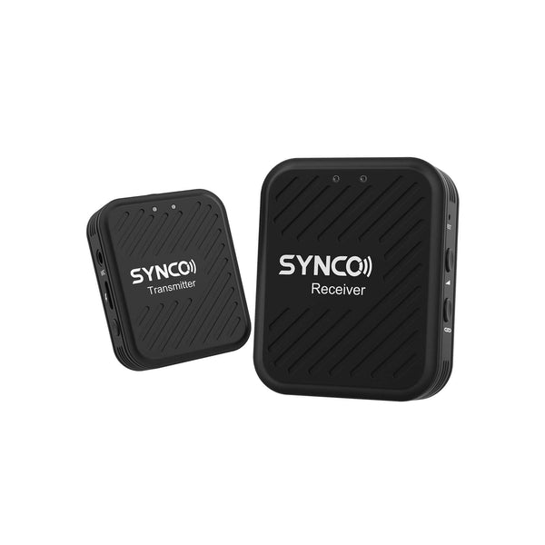 Black rechargeable wireless microphone SYNCO G1(A1) is a one-trigger-one mic which transfers anti-interference and secure signals