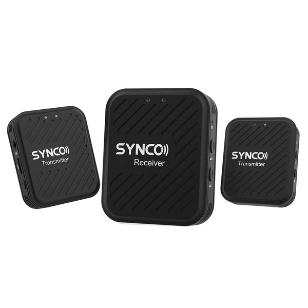 SYNCO G1(A2) onyx black with dual channel wireless microphone system has compact construction and flexible compatibility