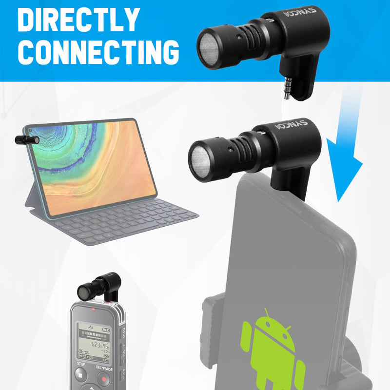 SYNCO U1P supports a direct plug-in connection to multiple devices, such as smartphones, laptops, etc