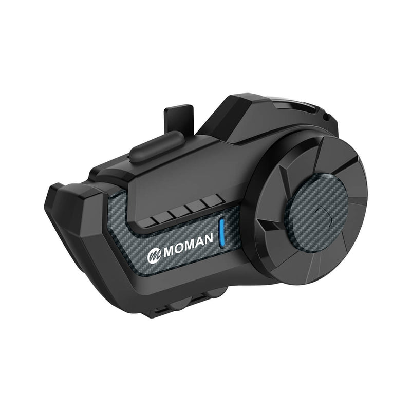 Moman H2 Pro Carbon Fiber Single-Pack is a voice activated intercom that uses Bluetooth 5.1 tech for stable communication between motorcyclists.