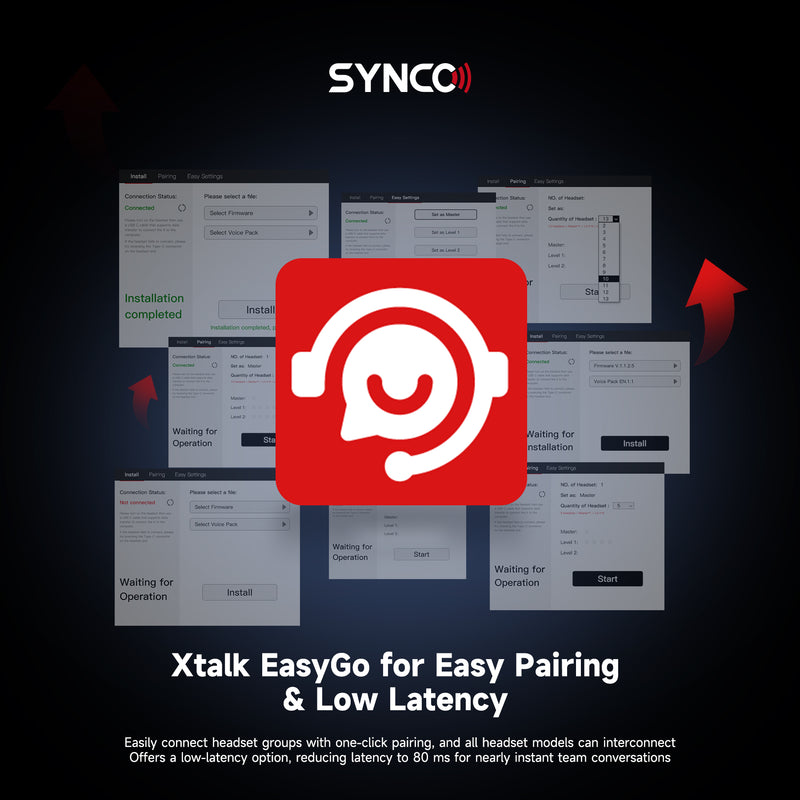 SYNCO Xtalk XPro EasyGo Tool for Easy Pairing & Low Latency