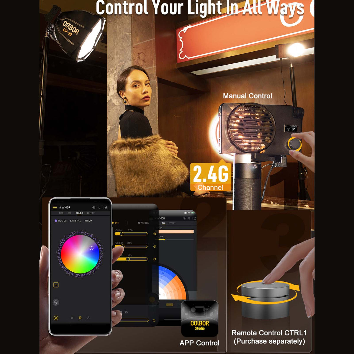 動画撮影用ポータブルライト COLBOR W100 | Moman