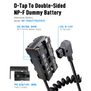 Moman DDB-NPF is a converter of D-tap to double-sized NP-F dummy battery. It works with NP-F550, F750, F970, and so on.
