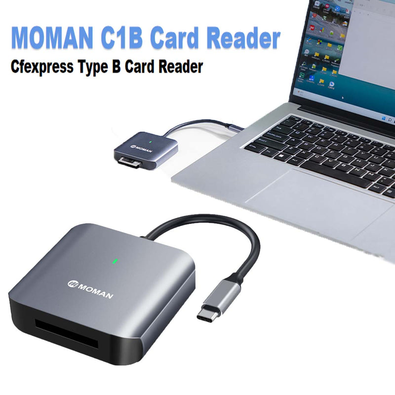 Moman C1B CFexpress Card Reader, USB 3.1 Gen 2 High-speed Data Transfer Adapter for Windows