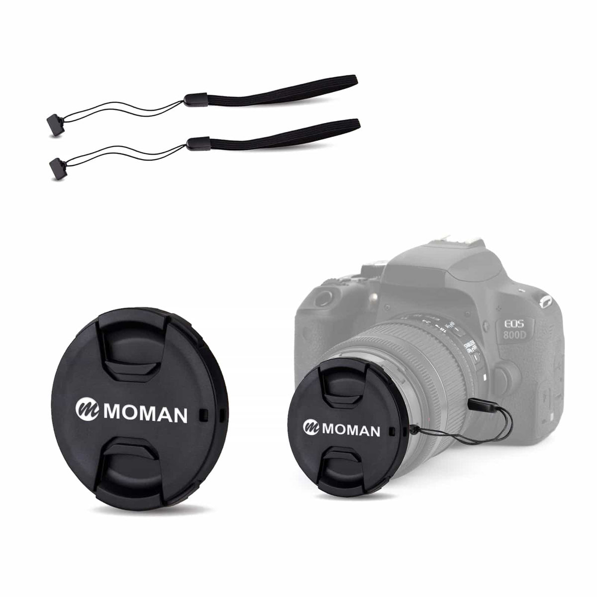 汎用カメラレンズキャップ（58mm） レンズキャップホルダー 52mm 58mm 67mm共用タイプ 各メーカー共用