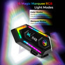Moman H4R helmet headset is designed to have 16 magic Marquee RGB light modes in 6 colors. It includes the effects of Flash, Flow, and Steady.
