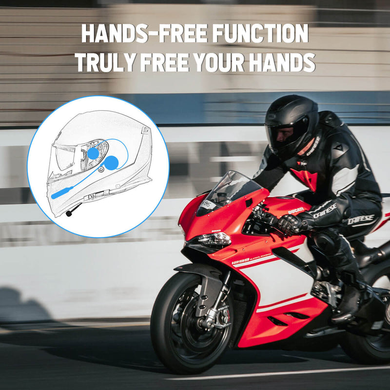 Moman H4 Bluetooth earphones for motorcycle helmet enjoys a high-speed and stable data transfer.