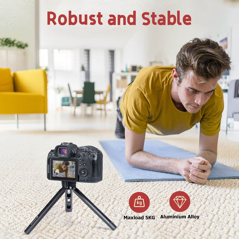 Moman TR01S mini travel camera tripod is wearable and stable. It is maxload is 5kg for various photogrpahy devices.