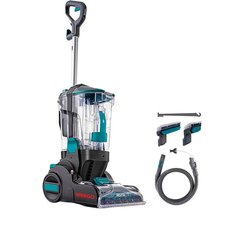 VANiGO KW4070 RevitaLite Pet Pulitore per tappeti portatile con elevata potenza di pulizia, serbatoio pulito da 3,2 l e serbatoio sporco da 1,4 l, lunghezza del cavo di 25 piedi e due rulli spazzola facilmente rimovibili per tappeti e tappezzeria