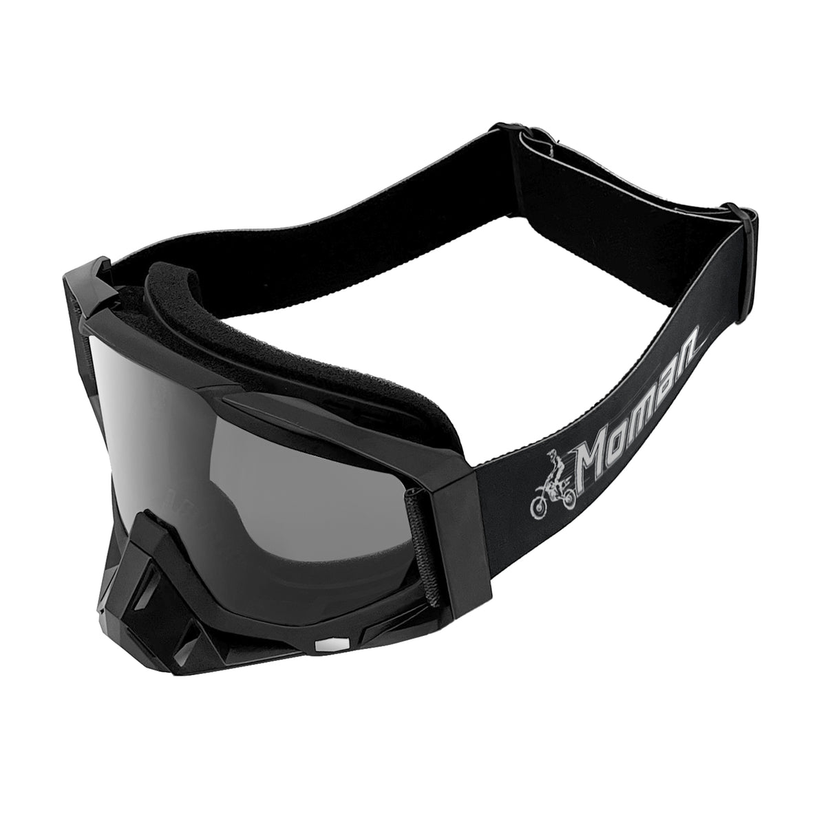 Moman AOG Goggles for Motorcycle Helmets with Removable Nose Guard, Bendable TPU Frame, UV400 Protection, Transparent & Grey Lenses Available