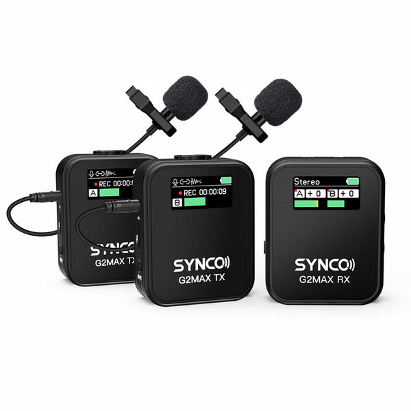 SYNCO G2 A2 Max and G2 A2 Mega Best Wireless Lavalier Microphone for Video with 8GB Onboard Memory