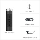 COLBOR PG99 package list: A power grip, a stand adapter, a 100W PD cable, a D-tap to DC 2.5mm cable.