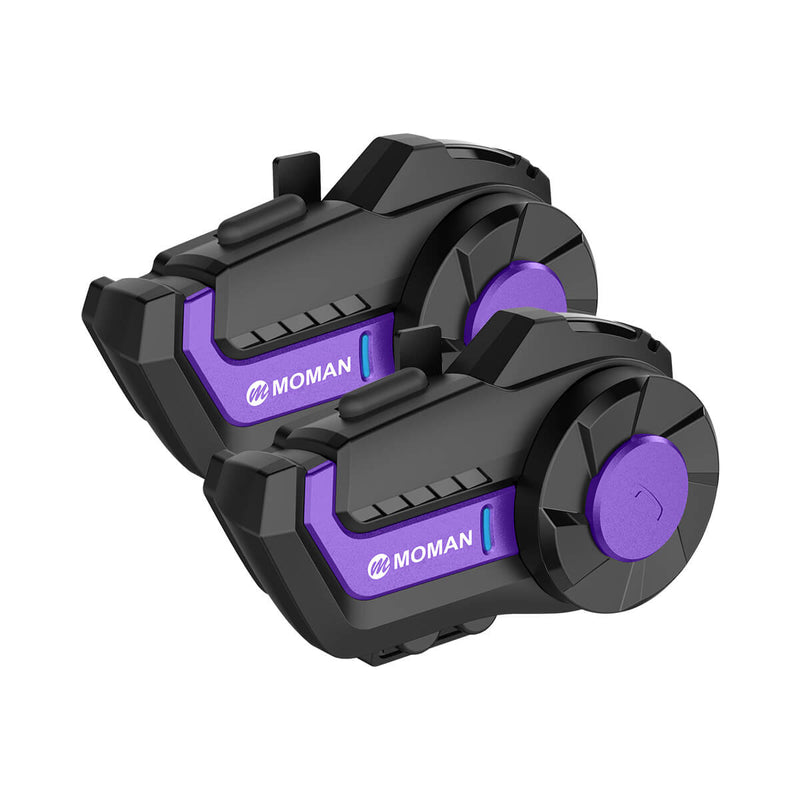 Moman H2 Pro 2-Rider Kit Violet has a 40mm large speaker for clear audio output for wireless communication.
