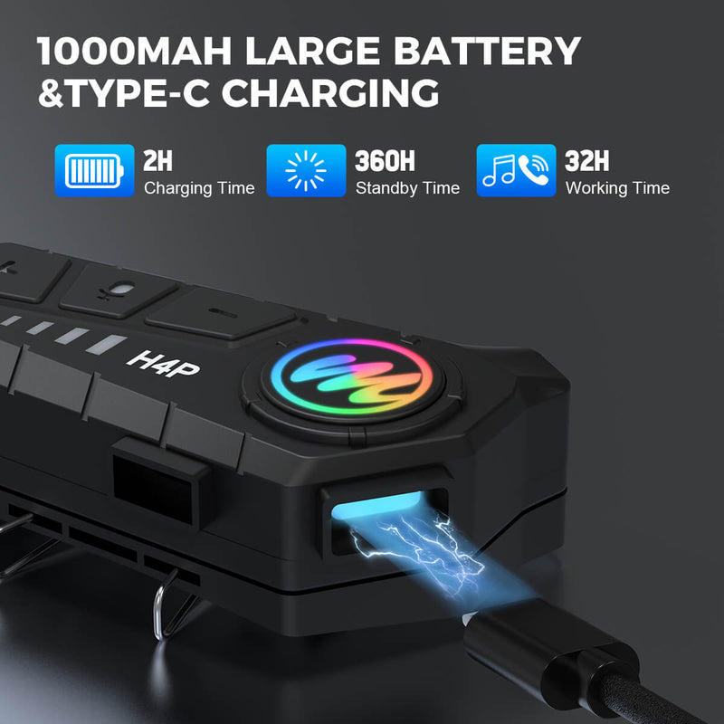 Moman H4 Plus has a 1000mAH large battery for 32-hour operating time. And it only need 2 hours to be fully recharged through Type-C.