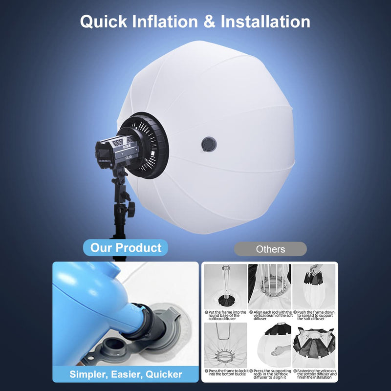 COLBOR BL65 is designed to have quick inflation and installation. It is simpler and faster to set it up for shooting compared to other products.