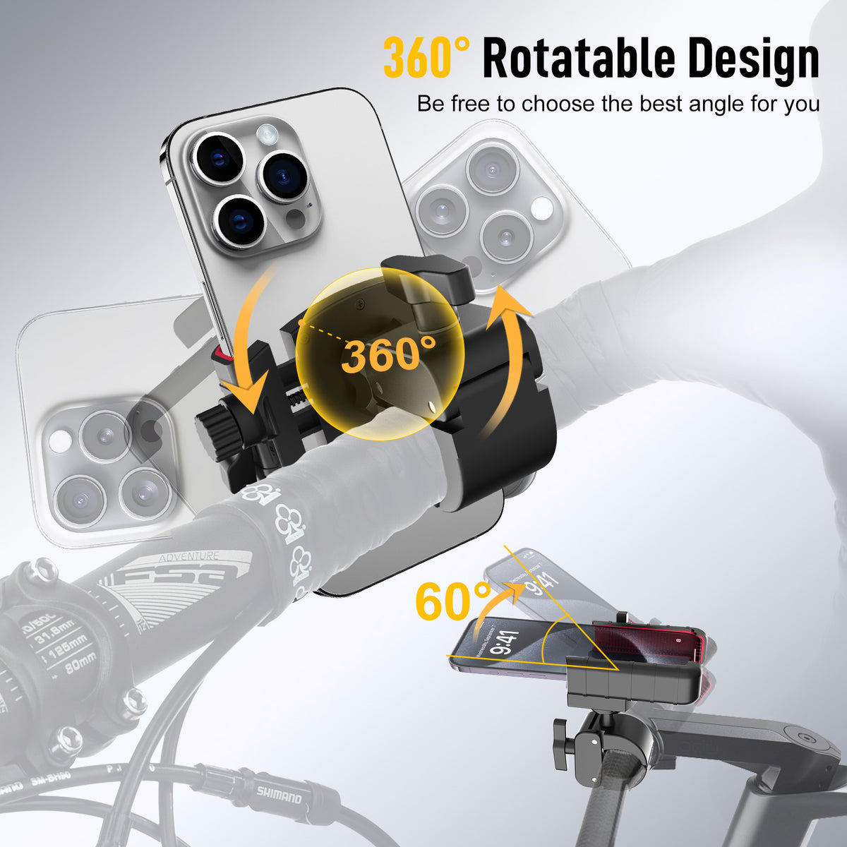 Support Téléphone Vélo, Support Téléphone Moto Anti-Vibration & Étanche Avec Universel Porte