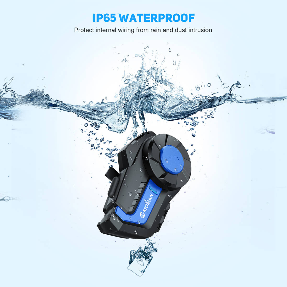 Moman H2 intercom is of IP65 waterproof, being able to protect helmet internal wiring from rain and dust intrusion