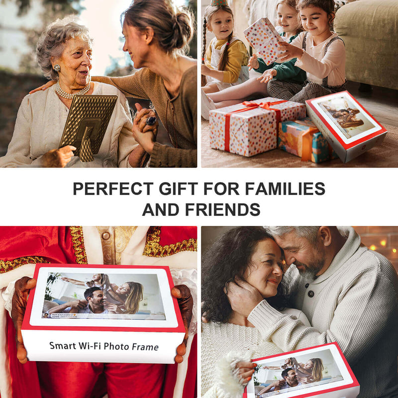 Moman WF101 smart Wi-fi photo frame is a perfect gift for families and friends on birthday, Christmas, and other festivals.