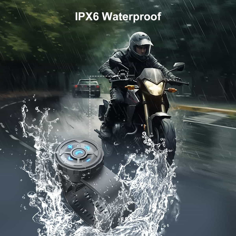 Moman BTC1 Bluetooth media remote controller is builted to be IPX6 waterproof. It can be utilized for riding in rainy days.