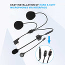 Moman H2 motorcyle speaker for helmets enjoys easy installation for hard and soft microphones via the interface.