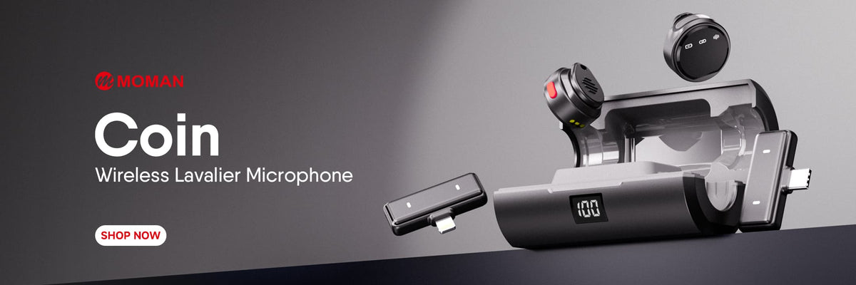 New Arrival--Moman Coin Wireless Lavalier Microphone for iPhone/Android/Camera