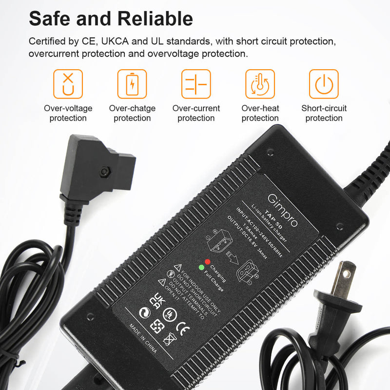 Gimpro Tap50 has been certified by CE, UKCA, and UL standards with over-voltage, over-heat, and short-circuit protection