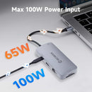 Moman CT9 USB C laptop dock supports max 100W power input.
