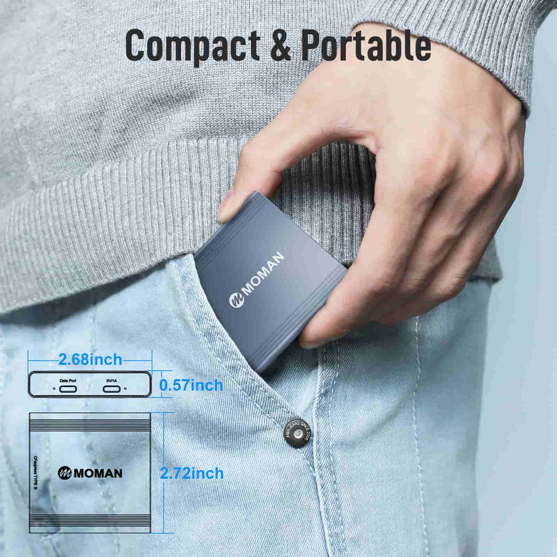 Moman CR3 camera memory card reader is compact and lightweight. It measures 2.68inch*0.57inch*2.72inch.