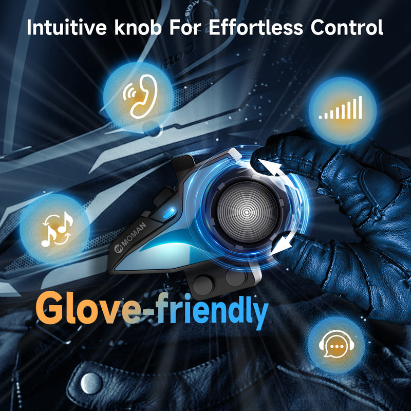 Moman H2E has a glove-friendly knob for controlling the functions.