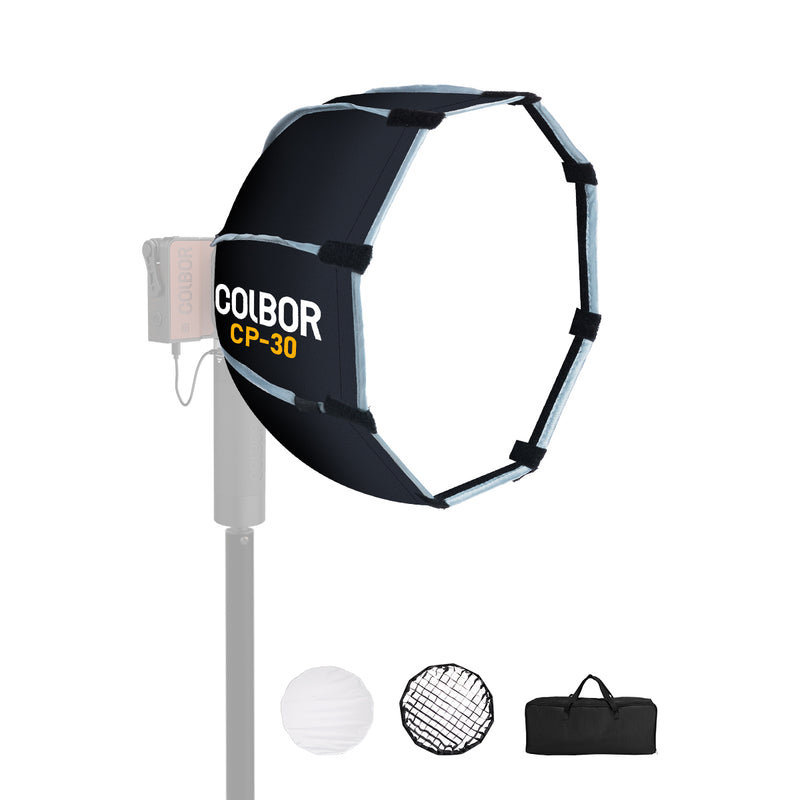 COLBOR CP30 Softbox parabolico da 30 cm per luce video serie W60/W60R/W100