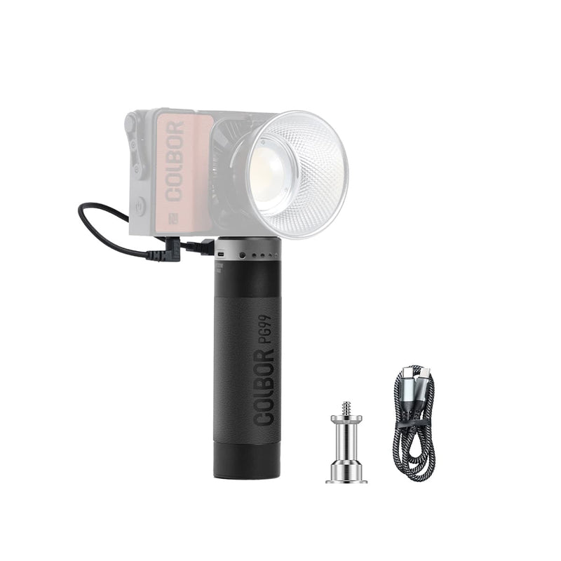 COLBOR PG99 portable battery for lights is easy to mount and grip since it has a 1/4" thread head and hole.