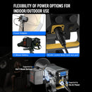 You can charge COLBOR CL220R through Power Adapter, v-mount battery, and REAN Urelink three-core non port.