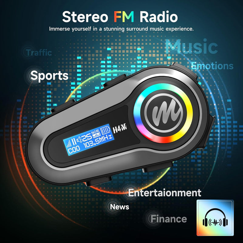 Moman H4M supports stereo FM radio.