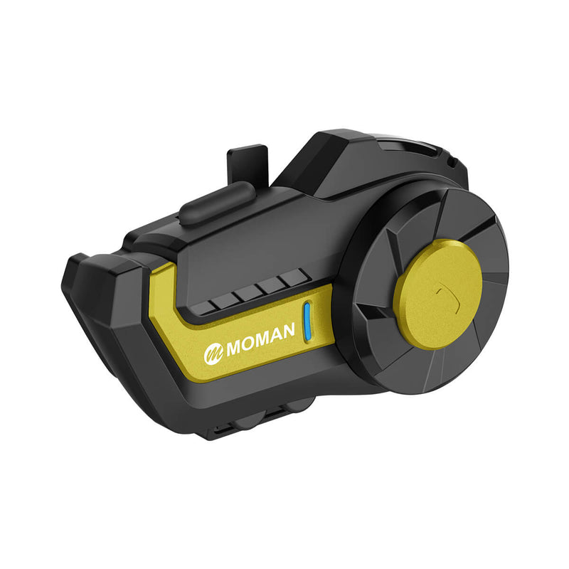Moman H2 Pro noise-canceling intercom Single-Pack Yellow has a sharing range of up to 1000 meters. You can use it to chat with your fellow rider.