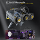 COLBOR CL330 LED video lighting equipment can be mounted on a wide range of photographic accessories, like v-mount battery.