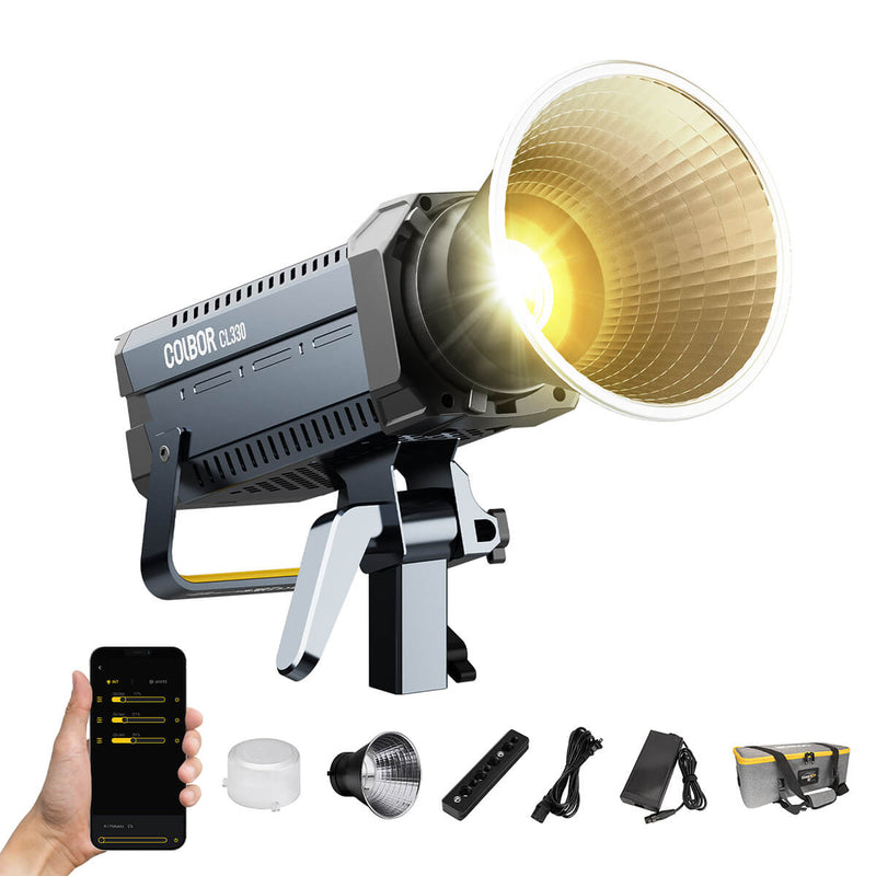 COLBOR CL330 lighting equipment for video Standard version is packed with a reflector for brightness up to 128000 lux.