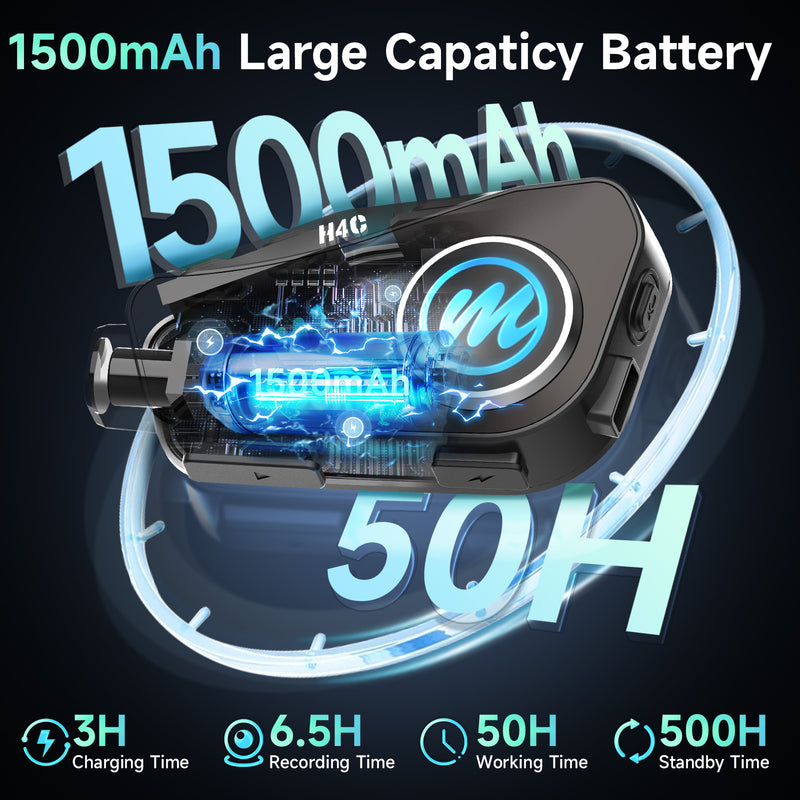 Moman H4C comes with a 1500mAh battery for long-time working.