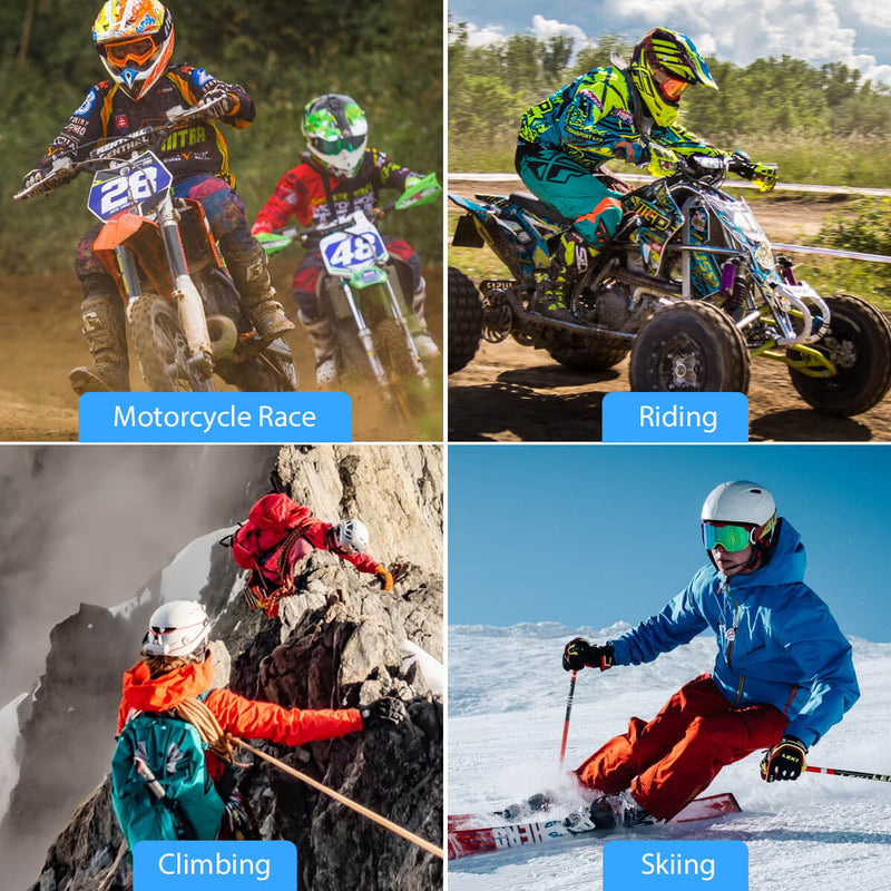 Moman H4 with wide compatibility for different using situations, such as climbing, riding, skiing, motorcycle races, and more.