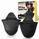 Moman HEB black half helmet speaker pockets with packaging.
