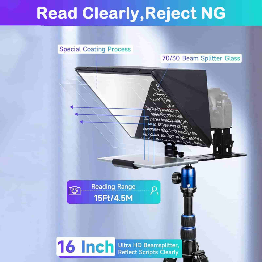 Moman MT16 Video Camera Teleprompter description image 3