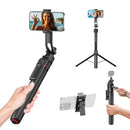 Moman TT07 allows handheld and standing use. The phone holder is detachable.