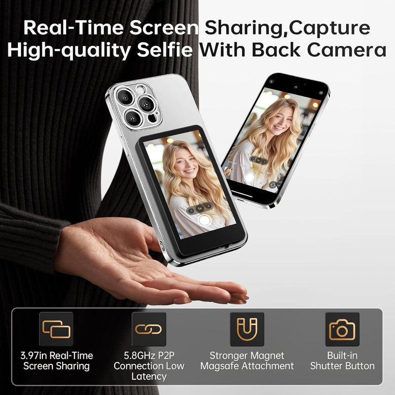 Moman XView M4 monitor screen for using phone rear camera for selfie vlog