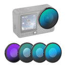 Moman AC6 ND filter for action camera includes CPL, ND8, ND16, and ND32 filters in a 4-pack kit.