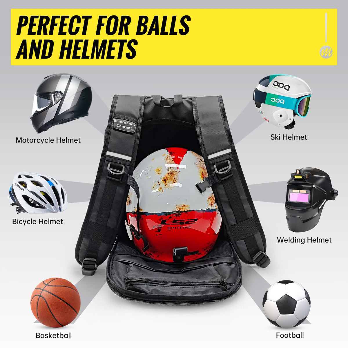 ball helmet motorcycle Best Backpack for Motorcycle Helmet Moman B2R