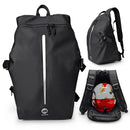 Moman B2R is a motorcycle backpack that fits helmet and comes in black.