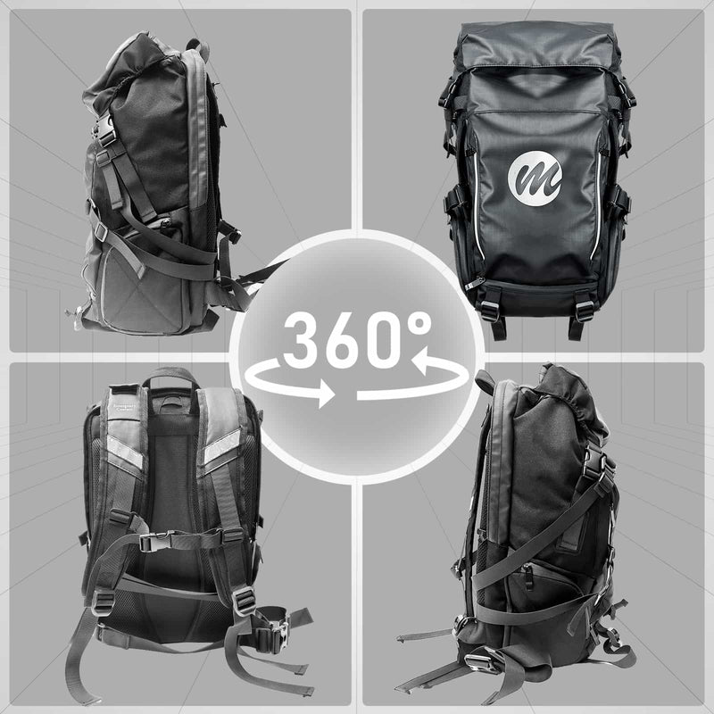 best motorcycle backpack padded laptop Moman BM2 Best Backpack for Motorcycle Riding, Dual Compartment, Multiple Pockets, Waterproof, and Helmet Rain Cover Included