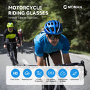 Moman CG can be used for biking. It offers clear vision and is weatherproof and UV400 protection.