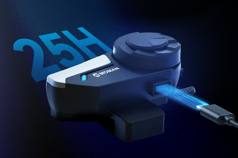 Moman H2S is charged via the USB-C port and offers 25 hours of runtime.