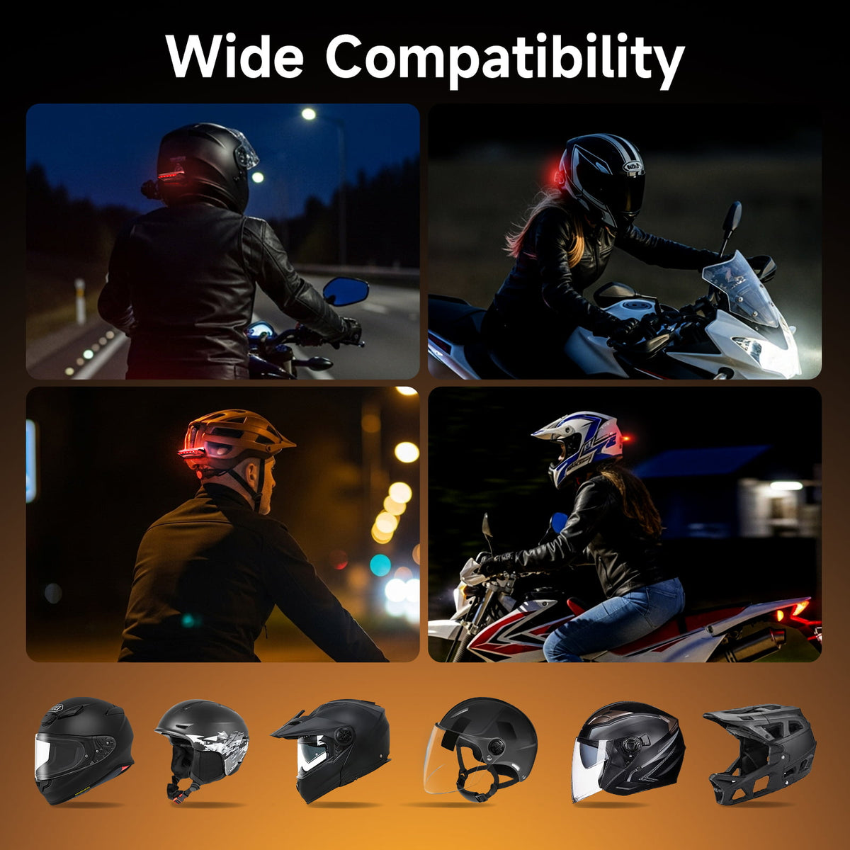 Moman HL1S Wireless Brake Light for Motorcycle, Auto Brake Detection, Solar & USB-C Charging, IPX4 Waterproof